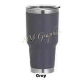 30 Oz. Wide Mouth Powder Coated - Engraved- Tumbler