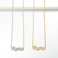 Gold Chain Link Necklace Featuring "Mama" Pendant