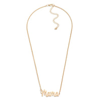 Gold Chain Link Necklace Featuring "Mama" Pendant