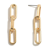 Gold Tone Chain Link Drop Earrings