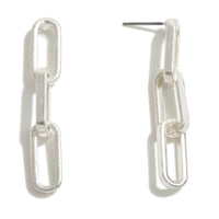 Silver Tone Chain Link Drop Earrings