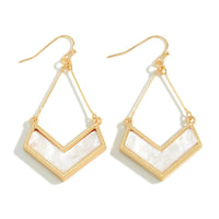 White Pearlescent Insert Drop Earring