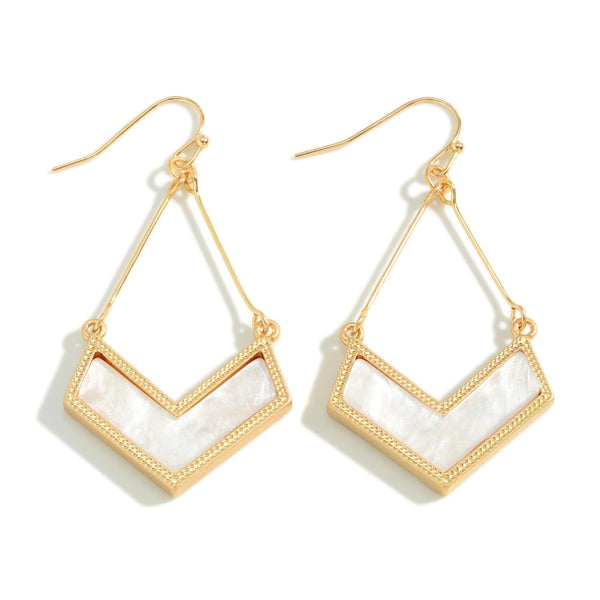 White Pearlescent Insert Drop Earring