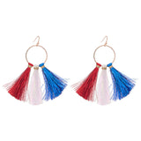 Circular Drop Earring Featuring Americana Tassel Details