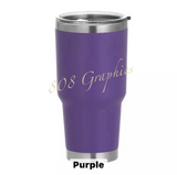 30 Oz. Wide Mouth Powder Coated - Engraved- Tumbler