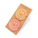 Sunset Set of 2 Car Coasters Featuring Metallic Smile 'Take it Easy'