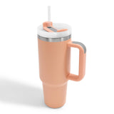 Pink 40oz Double Wall Stainless Steel Vacuum Tumbler With Handl