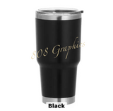 30 Oz. Wide Mouth Powder Coated - Engraved- Tumbler