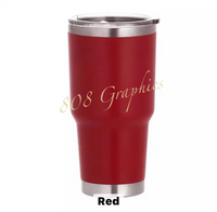 30 Oz. Wide Mouth Powder Coated - Engraved- Tumbler