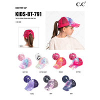 KIDS - C.C. Kids Tie-Dye Criss Cross Pony Cap.