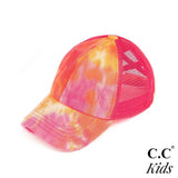 KIDS - C.C. Kids Tie-Dye Criss Cross Pony Cap.