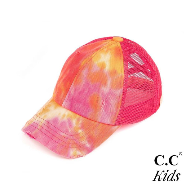 KIDS - C.C. Kids Tie-Dye Criss Cross Pony Cap.