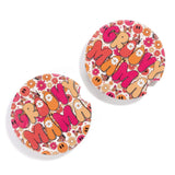 Set of 2 Stoneware Coasters Featuring Retro 'Groovy Mama' Print