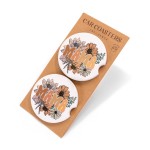 Set of 2 Stoneware Coasters Featuring Flower 'MAMA' Print