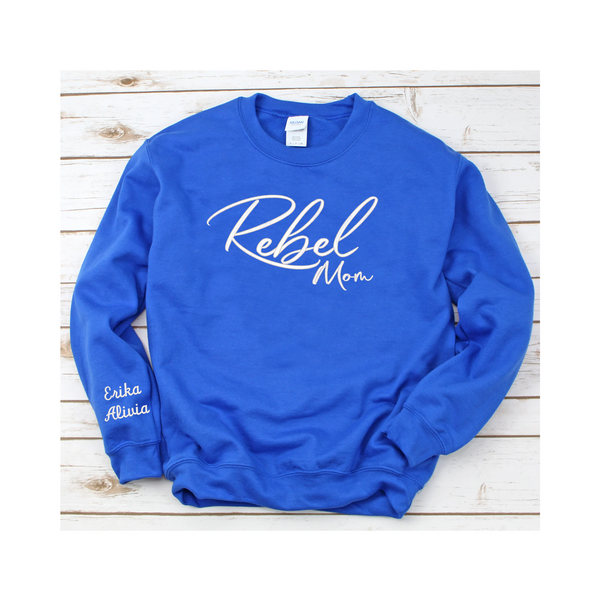 Embroidered Rebel Mom Crewneck Sweatshirt