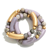 Set of 3 Acrylic Bead Stretch Bracelets