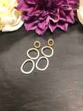 HAMMERED 3 RING EARRING