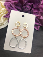 HAMMERED 3 RING EARRING